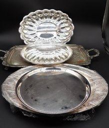 Five Assorted Silver Plate Trays