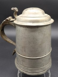 18th Century Pewter Drinking Mug With Thumb Back Lid