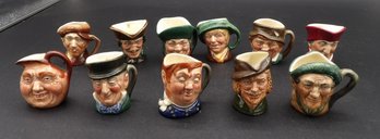 Eleven Miniature Royal Doulton Toby Mugs