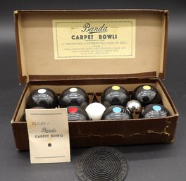 1930s Banda Carpet Bowl Game And Haslam Double Six Club Dominoes