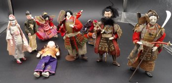 Group Of Japanese And Asian Dolls With Elaborate Costumes