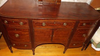 Centennial Mahogany Inlaid Sheraton Sideboard With String Inlay