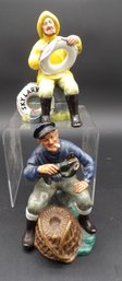 Two Royal Doulton Maine Fishing & Lobster Men Influenced Porcelain Figurines