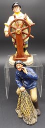 Two Royal Doulton Figurines The Helmsman And The Sea Harvest