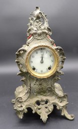 Victorian Rococo Art Metal New Haven Shelf Clock