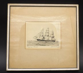 Three Etchings USS Costititution, Flying Cloud, Anne McKim Of Baltimore, Md.