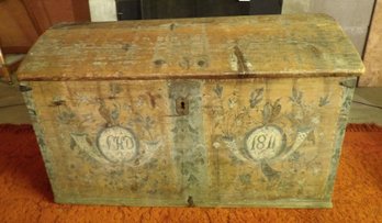 Fancilful Early 19th Century Scandinavian? Painted Immigrant's Chest