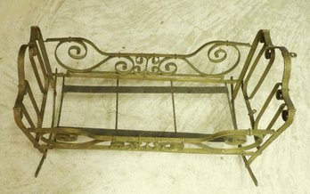 Antique Scroll Steel Doll's Rocking Cradle