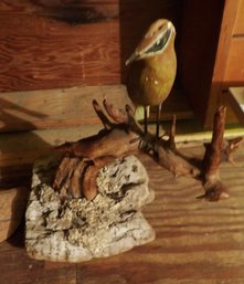 Vintage Maine Folk Art Driftwood Sculptures And Fir Tree