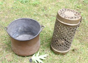 Brass Hanging Candlelight And Copper Pail