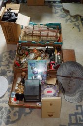 Four Trays Of Antiques, Collectibles And Housewares