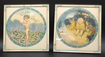 Two Adorable Children's Nursery Lithographs