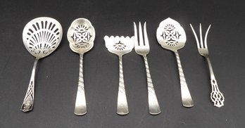 Six Pieces Diminutive Sterling Serving Pieces