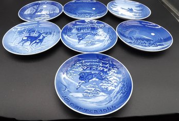 Seven Royal Copenhagen Xmas Plates