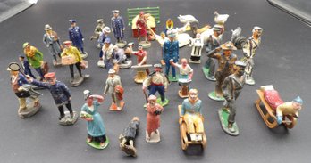 Box Lot Of Elastolin Composition And Lead Figures