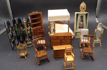 Hand Crafted Vintage Wood Dollhouse Miniatures