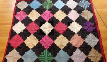 Antique Crazy Quilt For Youth Bed.