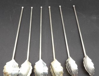 Six Sterling Silver Ice Teaspoons.