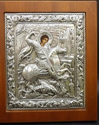 950 Sterling Greek Icon St George Slaying The Dragon By Albrecht Drer