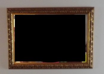 Vintage Gilt & Gesso Beveled Glass Horizontal Dining Room Mirror