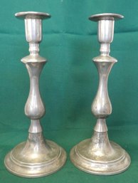 ENGLISH PEWTER PUSHUP CANDLESTICKS