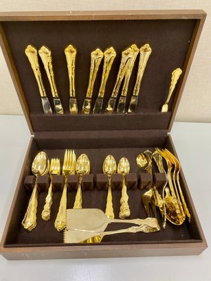 Gold Rogers Brothers Flatware Set Service For 8