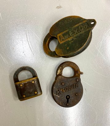 Three Antique Vintage Locks