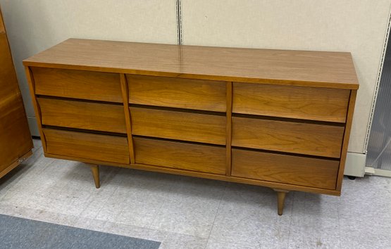 Mid Century Long Chest Sideboard With Mirror