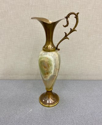 Vintage Onyx And Metal Amphora