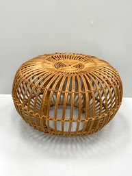 Franco Albini Style Italian Mid-Century Rattan Pouffe / Ottoman