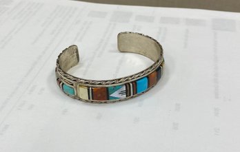 Native American Sterling Silver Bracelet Signed Allen And Paula Boyd