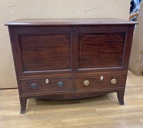 Rare Antique English Georgian  Style Inlaid Mule Chest