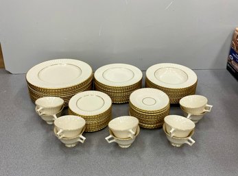 Lenox Temple Collection Citation Gold Dinner Set Service For 12