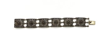 Sterling Silver Filigree Bracelet With Foreign Hallmark