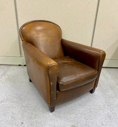 Art Deco Style Leather Club Chair