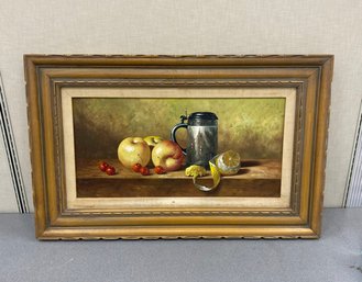 Artist Signed Still Life Oil On Canvas