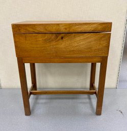 Antique English Mahogany Lap Desk On Stand