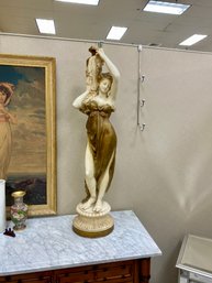 Large Grecian Roman Goddess With Urn