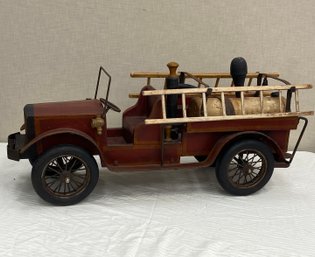 Large Wood Painted Firetruck