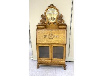 Exceptional  Victorian Oak Secretary Bookcase