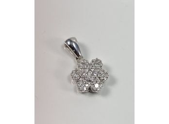 18K White Gold Genuine Diamond Necklace Pendant