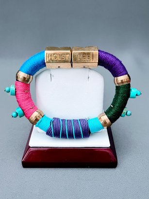 Hoist Lee Colorblock Wrapped Bracelet With Turquoise Beads Magnetic Clasp 8' Long Retail $110