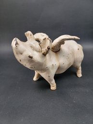 When Pigs Fly Large Cast Iron Flying Pig Bank - Very Large