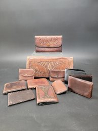 Leather Lot - Vintage And Antique Wallets Some Tooled