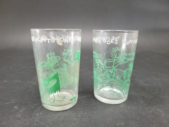 The Flintstones Welch's Jelly Glass Cup Fred And Barney 1964 And 1962