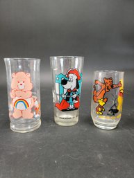 Care Bear, Underdog, And Winnie The Pooh Cups Glasses