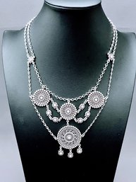 Brighton 'Abu Lace' Necklace NWT Retail $84 Silver Tone 21' - 23' Long