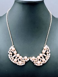 Ann Taylor Rhinestone And Pearl Costume Jewelry Necklace Retail $60 New With Tags