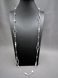 Brighton Jewelry Long Necklace With Swarovski Crystals And Faux Pearls - 40' - 42'