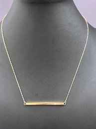 Jennifer Zeuner Sterling Silver Gold Vermeil Bar  Necklace With Small Diamond 'Chelsea'